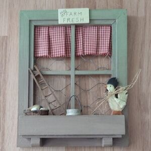 Window Box Farm Fresh Chicken & Eggs Wall Decor/ Stand Alone 8.75" Tall